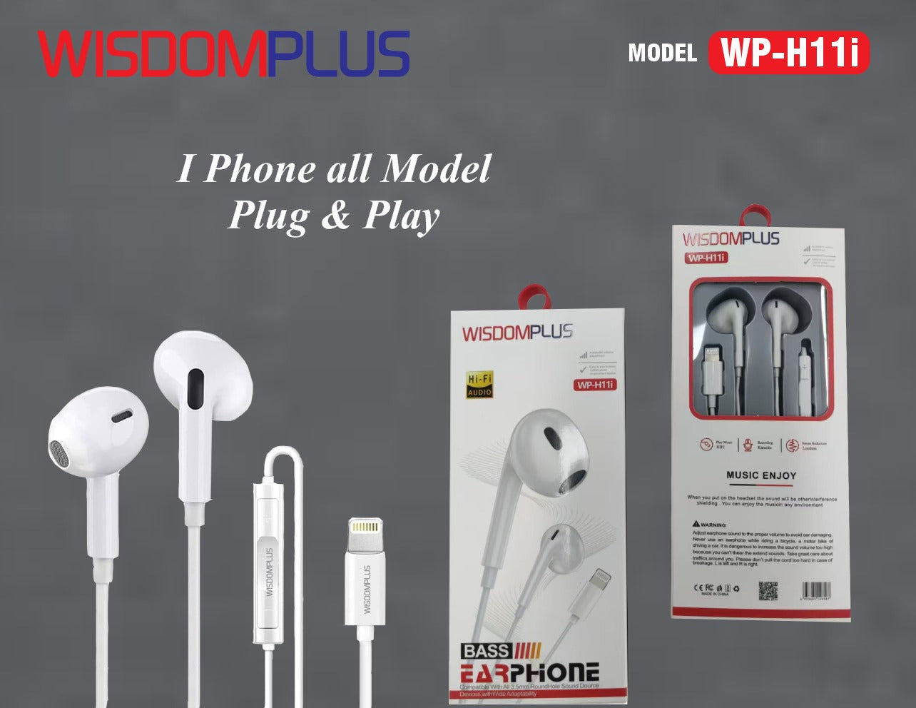 WisdomPlus iphone Wired earphones With lighting