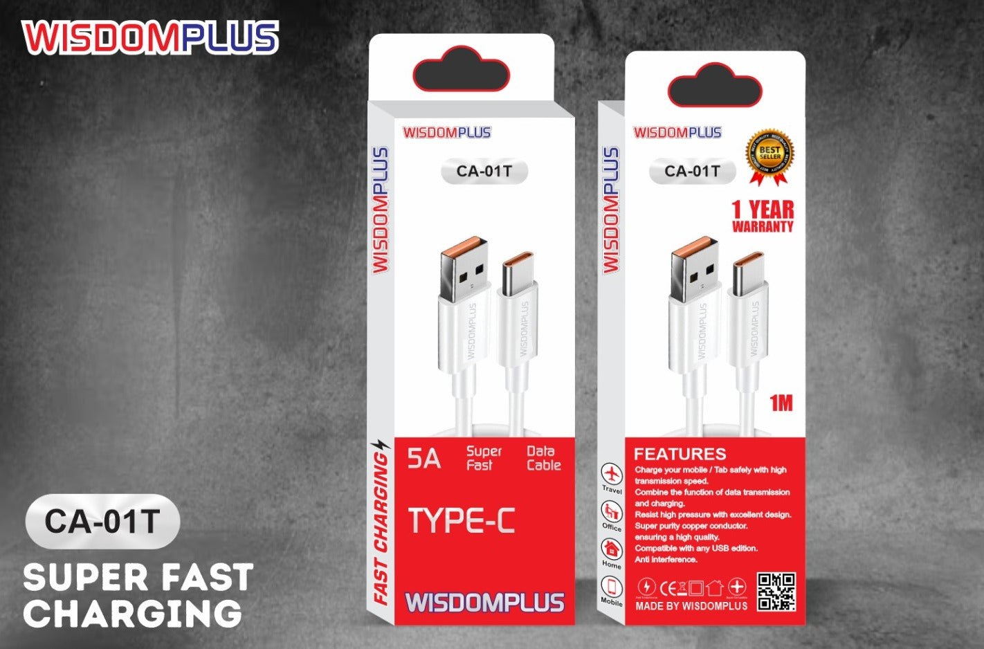 WISDOMPLUS Super Fast Type-C Data Cable